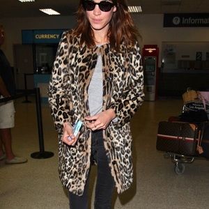 Topshop Leopard Print Coat US - 6